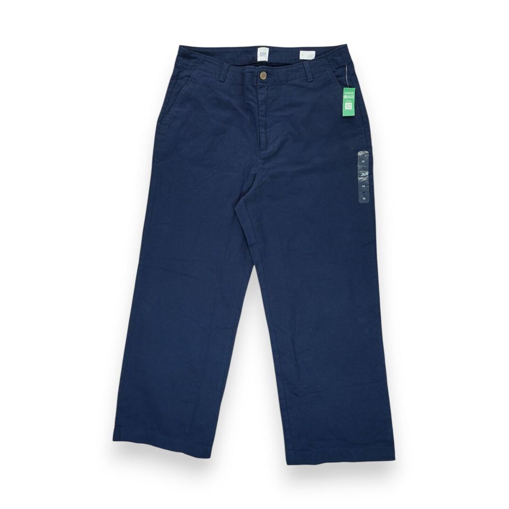 NWT GAP 90's Style Mid Rise Loose BOHO Khakis Navy Blue Pants Size 14 #773536